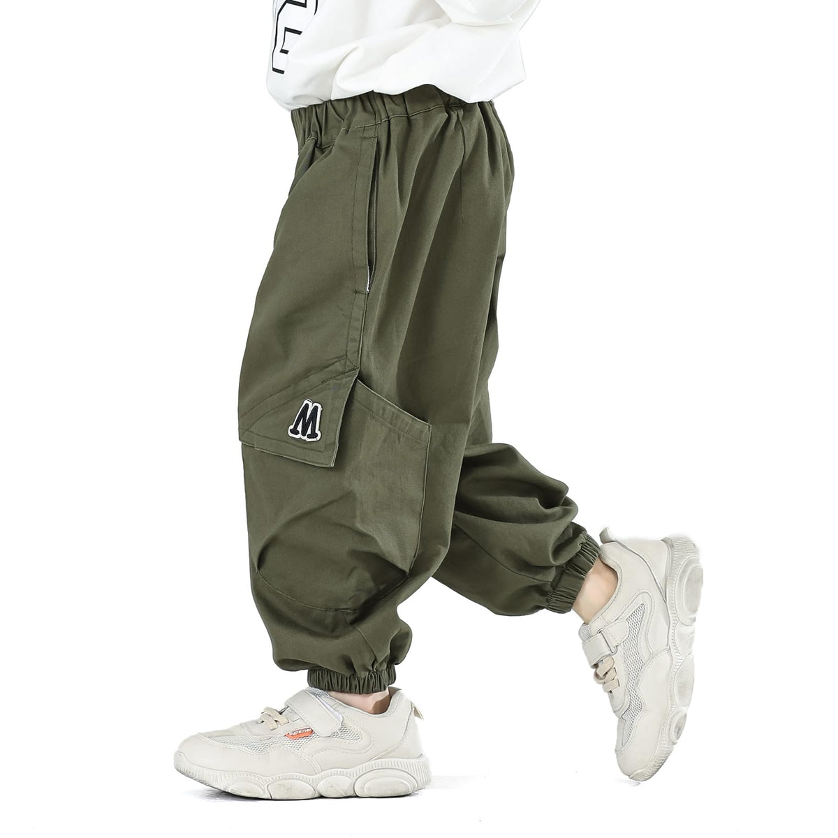 MINI PANDA Toddler Pants Boys& Girls, Relaxed Stretch Twill Toddler Casual Pants Black