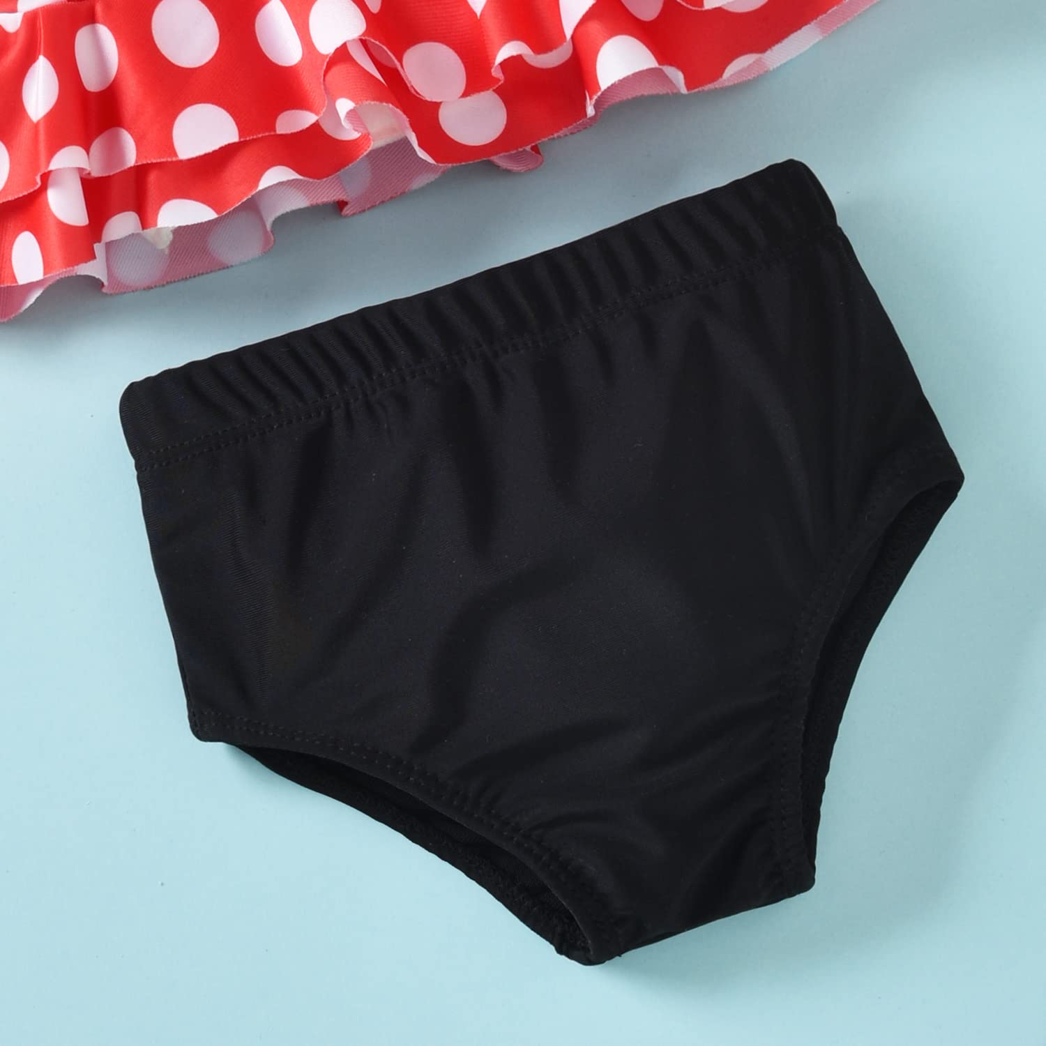 Toddler Little Girls Swimsuit Two Piece Mouse Ruffle Bathing Suit Bikini Tops Bottoms Swimming Suit Swimwear Beach Wear Polka Dot 3T - 4T