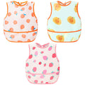 Accmor 3 Pack Waterproof Baby Bibs for Eating, Mess Proof Toddler Feeding Bibs for Girls Boys