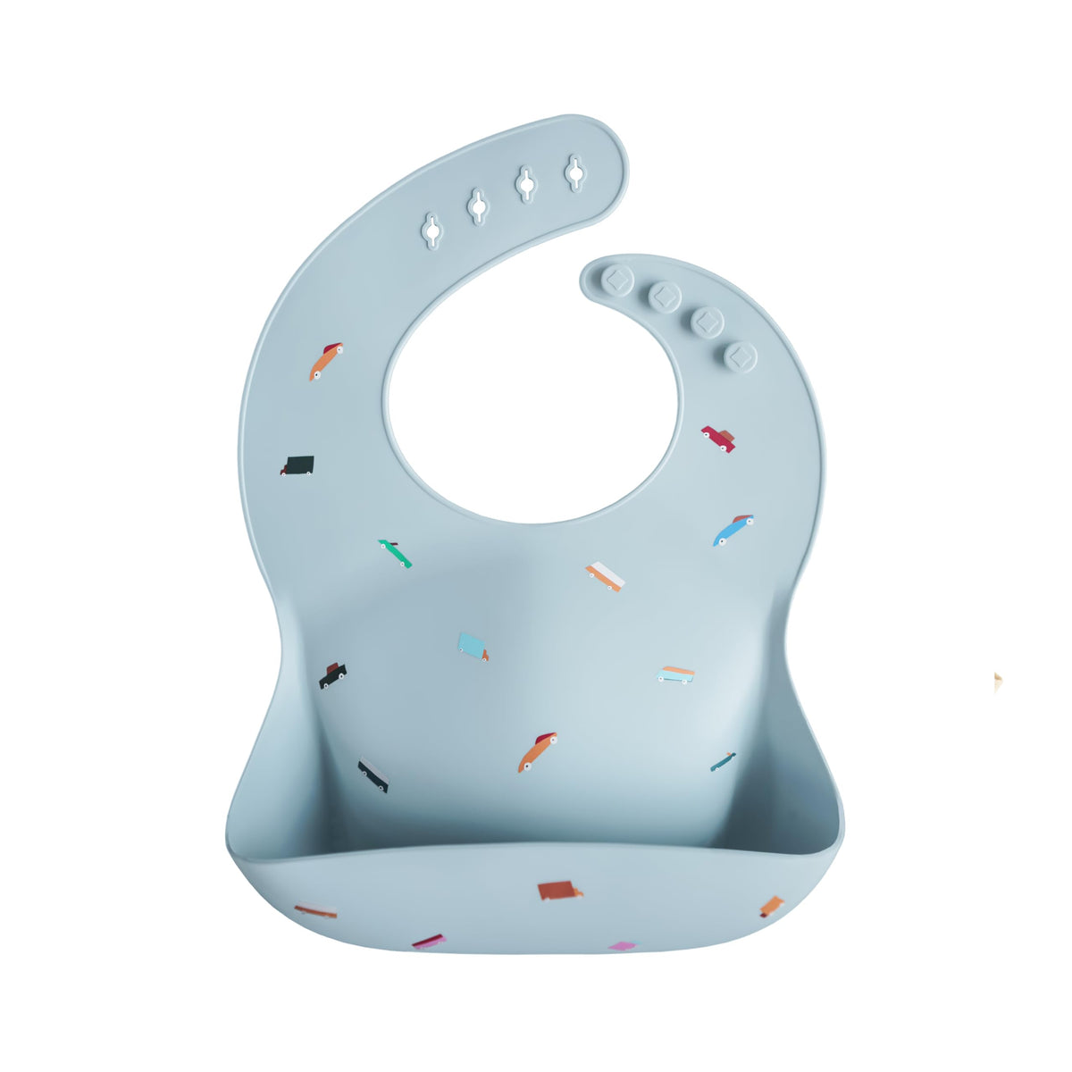 mushie Silicone Baby Bib | Adjustable Fit Waterproof Bibs (Rainbows)