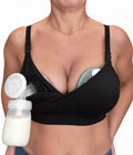 Simple Wishes Pumping Bra Hands Free, Molded Cup Nursing Bra Black