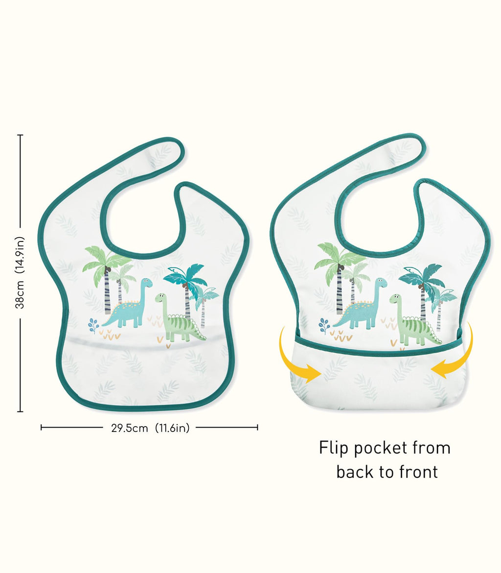 CIVARUA KIDS 3 Pack Waterproof Baby Bibs for Eating, Mess Proof Feeding Bib