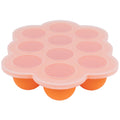 WeeSprout Silicone Freezer Tray with Clip on Lid Perfect Food Storage Container for Homemade Baby Food, Vegetable, Fruit Purees, and Breast Milk (Bright Orange, Ten 1.5 Ounce Sections)