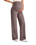 G4Free Maternity Pants with Pockets Pregnancy Clothes,Taupe,XXL,Tall