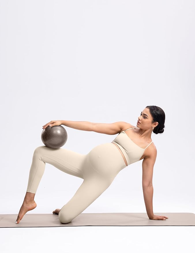 POSHDIVAH Women's Creamluxe Maternity Leggings 25"/28" Over The Belly Pregnancy Yoga Pants Active Workout Leggings