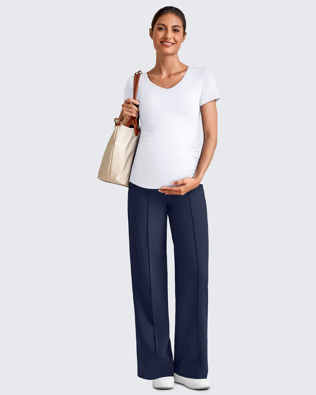 G4Free Maternity Pants with Pockets Pregnancy Pant,Royal Blue,XL,Regular