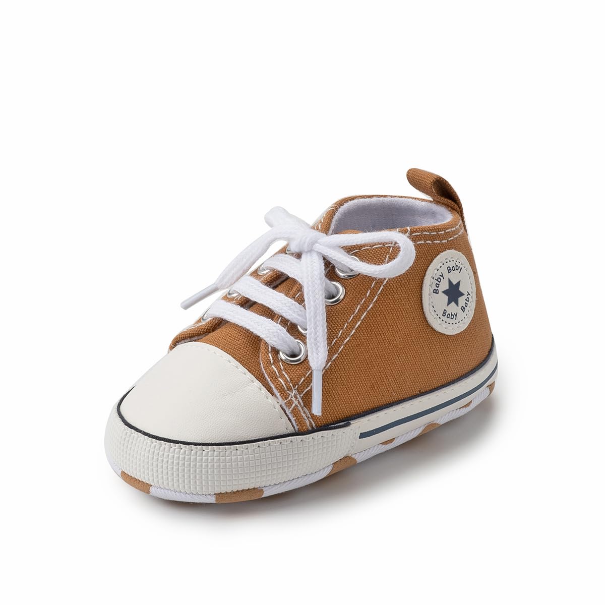 Meckior Save Beautiful Baby Girls Boys Canvas Sneakers Soft Sole High-Top Ankle Infant First Walkers Crib Shoes