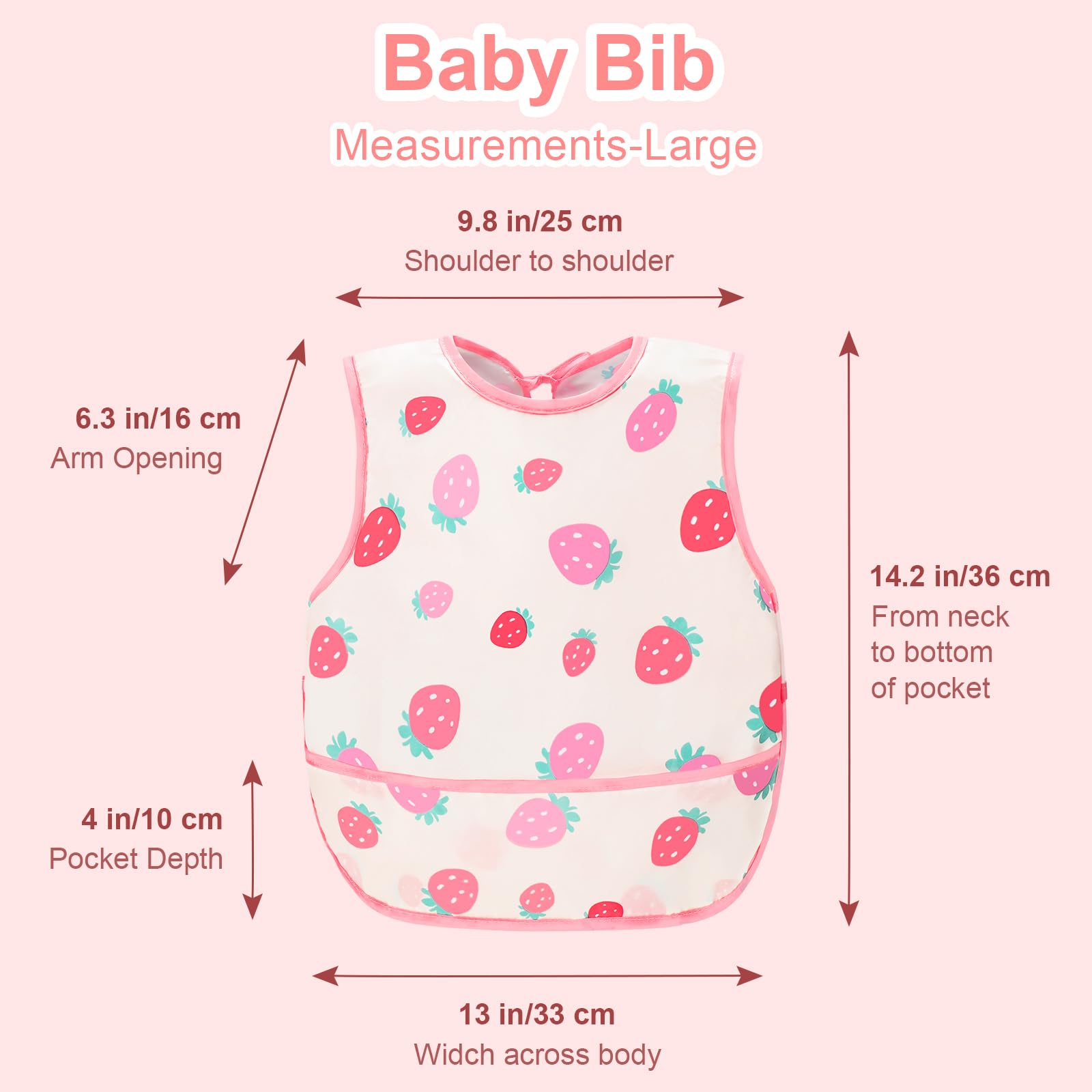 Accmor 3 Pack Waterproof Baby Bibs for Eating, Mess Proof Toddler Feeding Bibs for Girls Boys