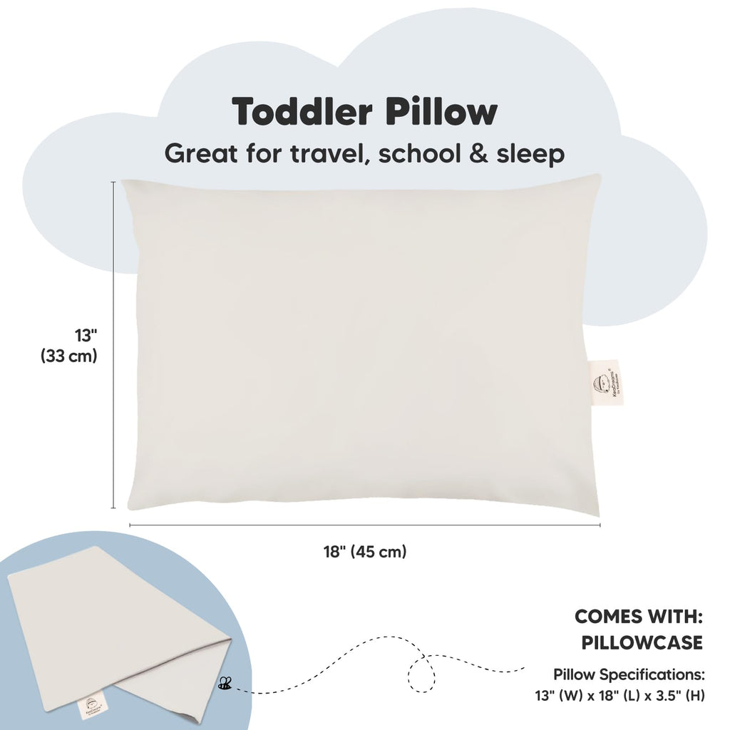 Toddler Pillow with Pillowcase, 13x18 My Little Dreamy Pillow (Clay)