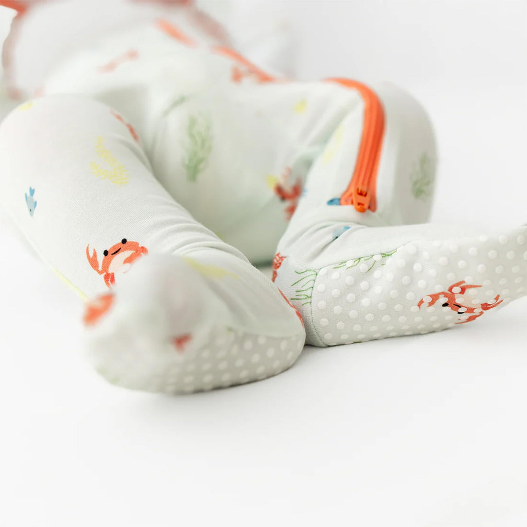 Bamboo Little Soft Baby Footie Pajamas, Crab, 18-24 Months