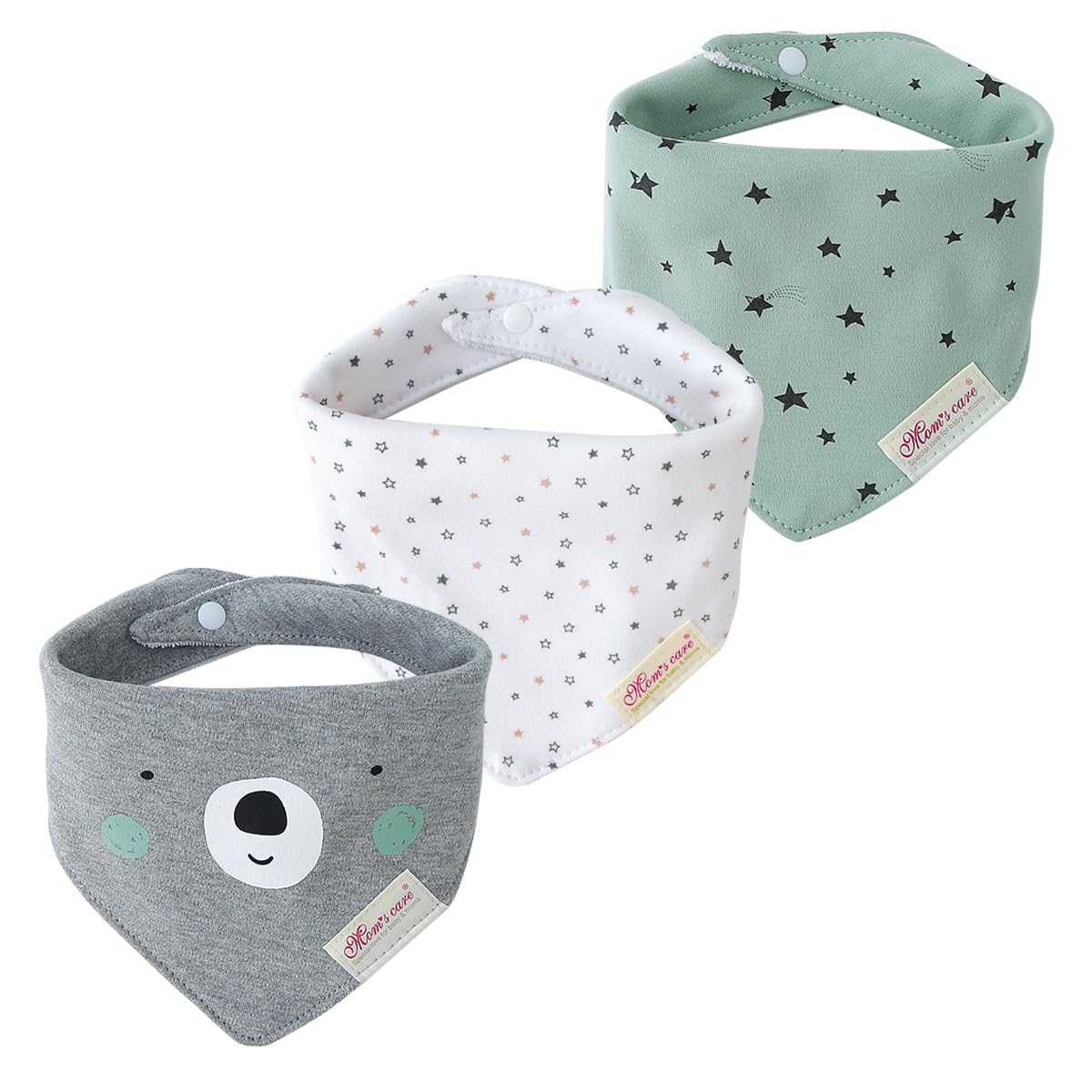 JN&LULU 3 Pack Newborn Baby Bibs Bandana Drool Bibs for Drooling Cotton Baby Gifts (Pink Rabbit)
