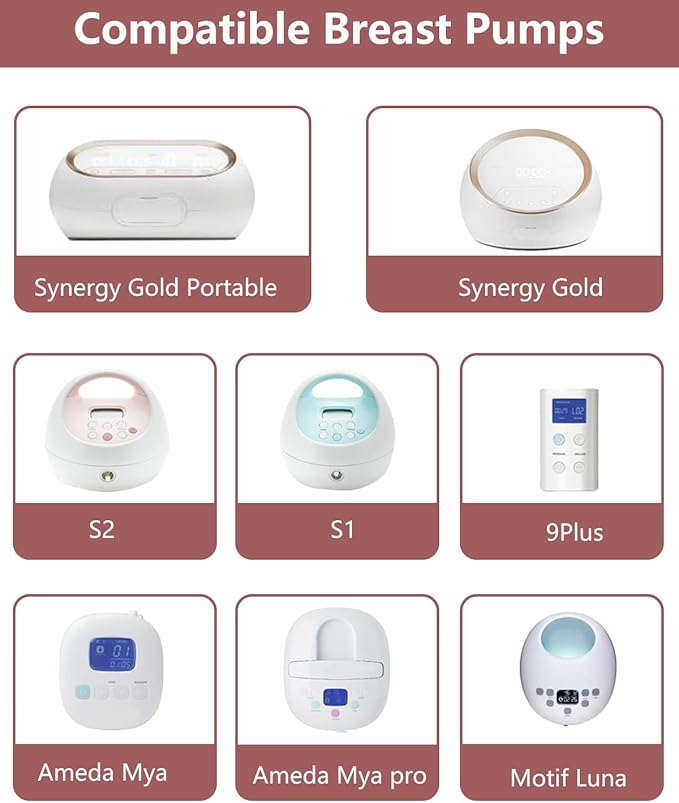 4packs 18mm Full Breast Replacement Pump Parts for Spectra S1 S2 9 Plus Synergy Gold Include 13mm Flange,Valve,Backflow Protector,Tube,Bottle,Caps, Fit for Motif Luna Cimilre Ameda MYA Pump