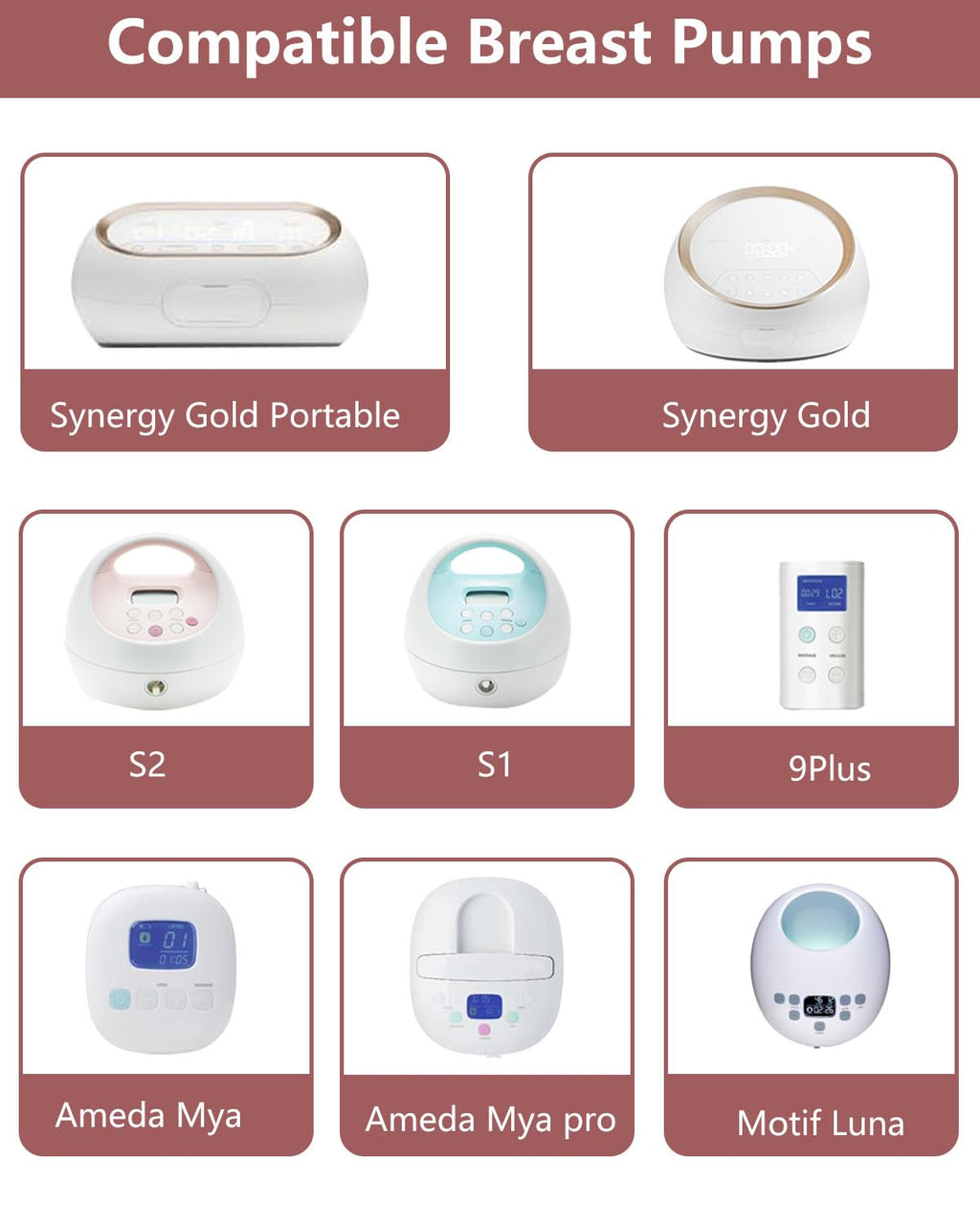 4packs 24mm Full Breast Replacement Pump Parts for Spectra S1 S2 9 Plus Synergy Gold Include 13mm Flange,Valve,Backflow Protector,Tube,Bottle,Caps, Fit for Motif Luna Cimilre Ameda MYA Pump