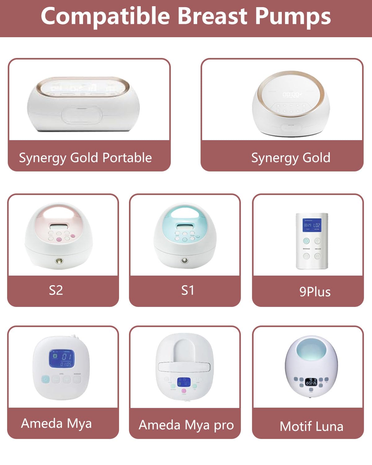4packs 24mm Full Breast Replacement Pump Parts for Spectra S1 S2 9 Plus Synergy Gold Include 13mm Flange,Valve,Backflow Protector,Tube,Bottle,Caps, Fit for Motif Luna Cimilre Ameda MYA Pump