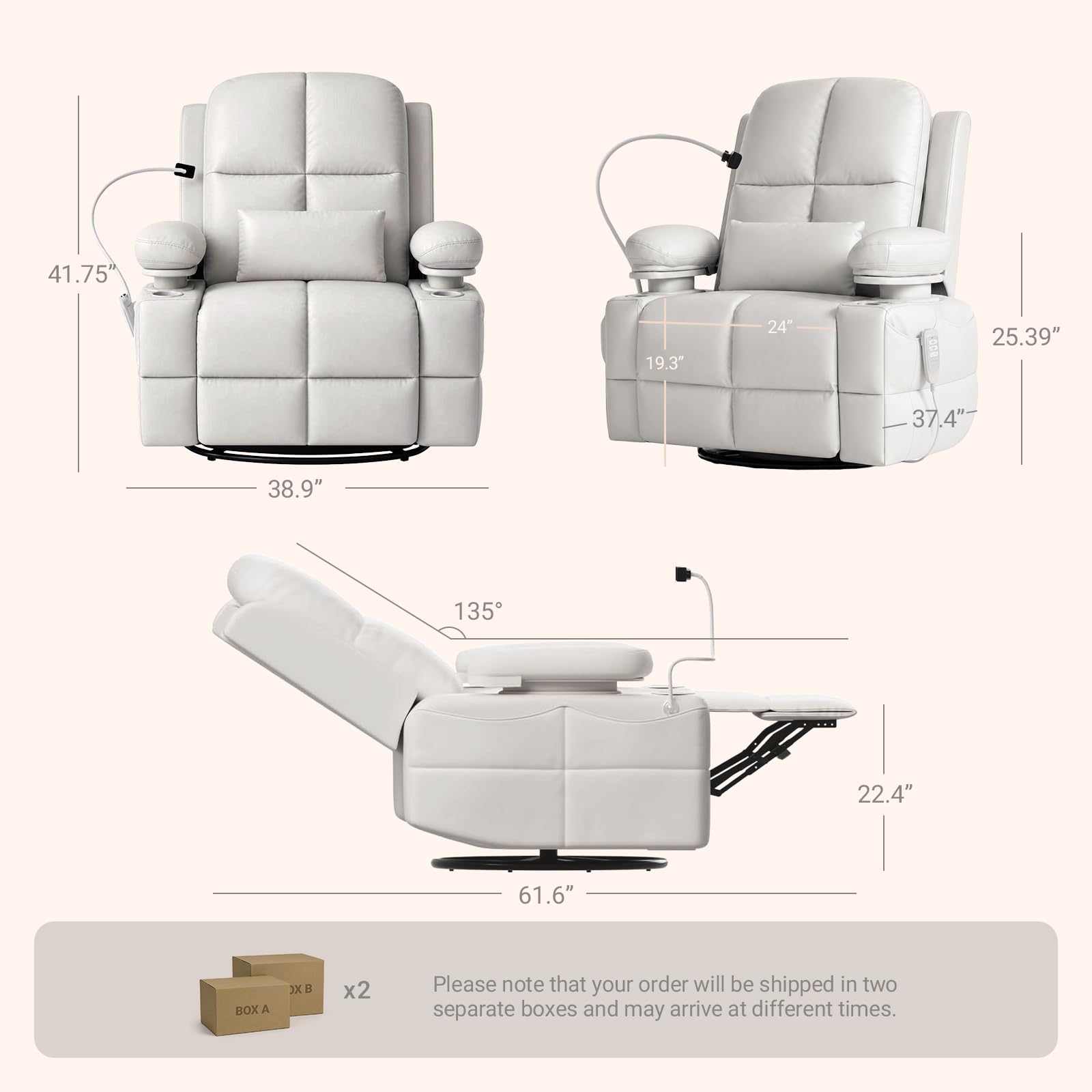 MAMAZING Lullapod Power Nursery Rocking Chair with HugAssist Armrest
