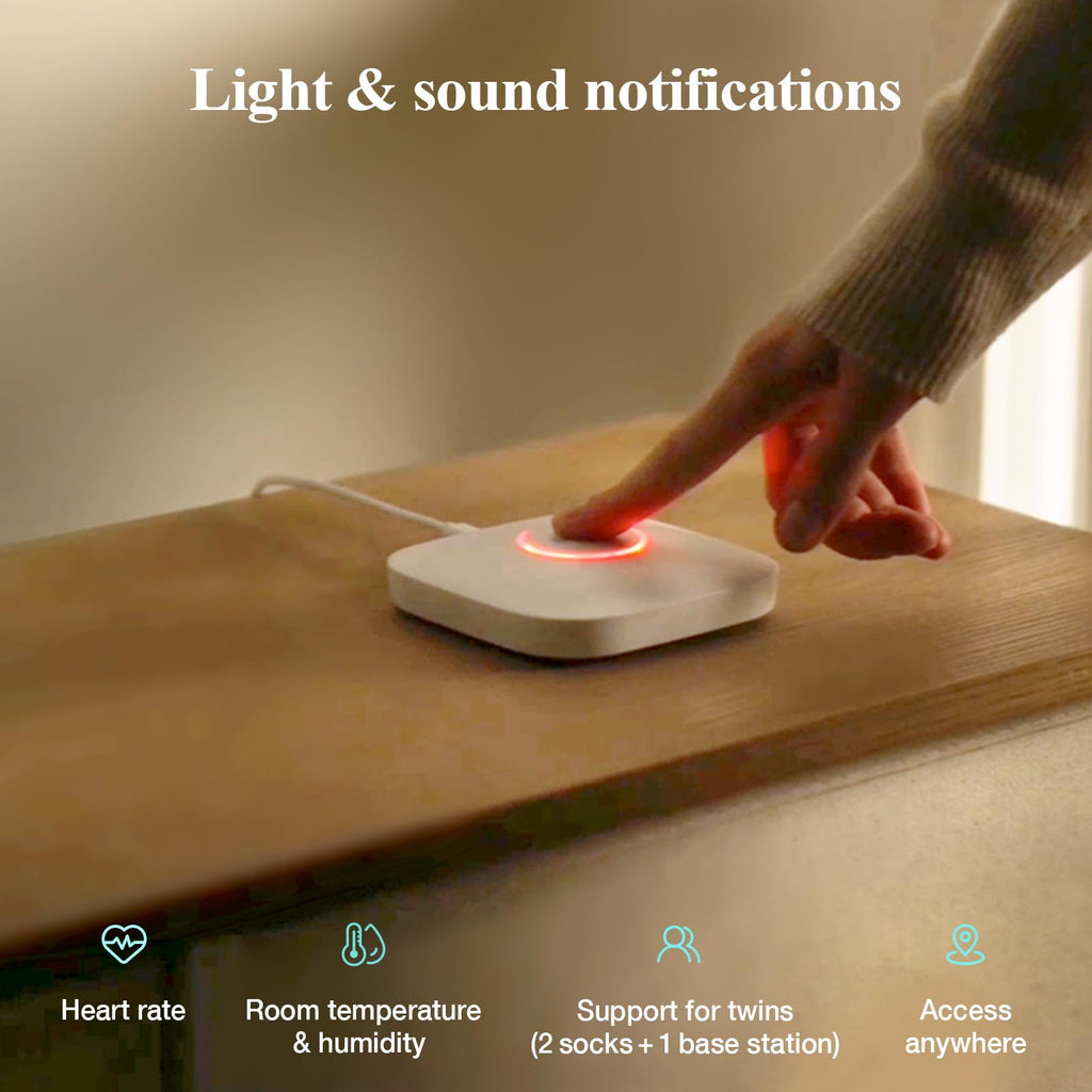 Sense-U Smart Sock Shoe Baby Monitor (Long Range) - Track Baby’s Heart Rate, Movement and Sleep from Anywhere