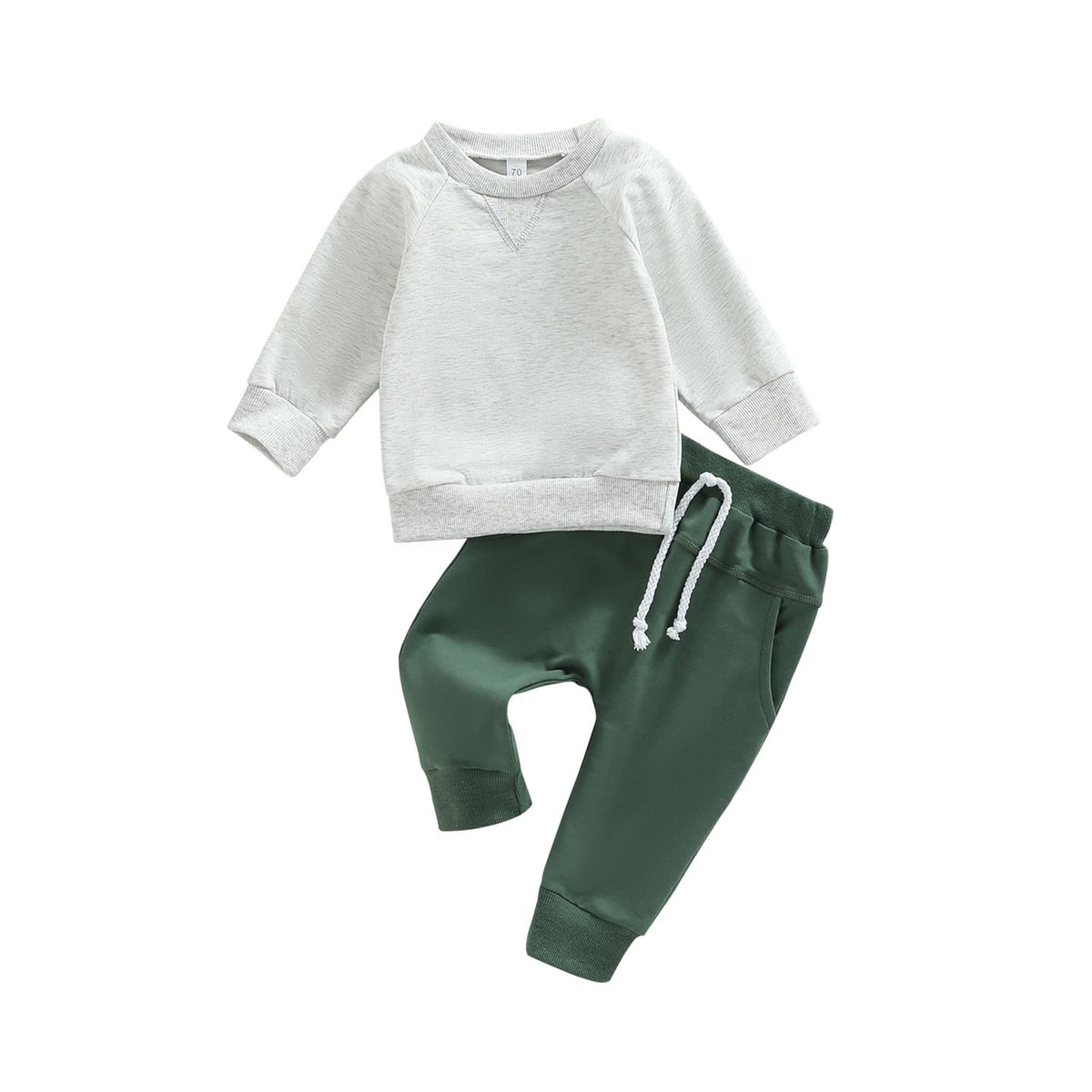 MA&BABY Toddler Baby Boy Clothes Solid Color Sweatshirt Jogger Pants Set