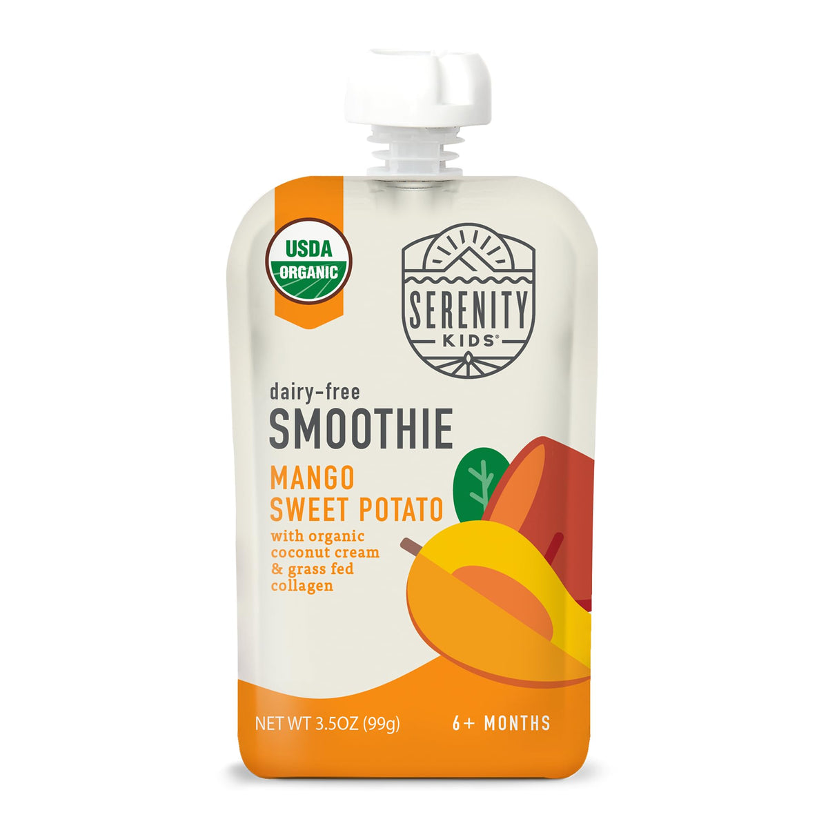 Serenity Kids Baby Pouches, Sweet Potato Spice, Baby Snacks, 3.5 Oz, 6 Pack