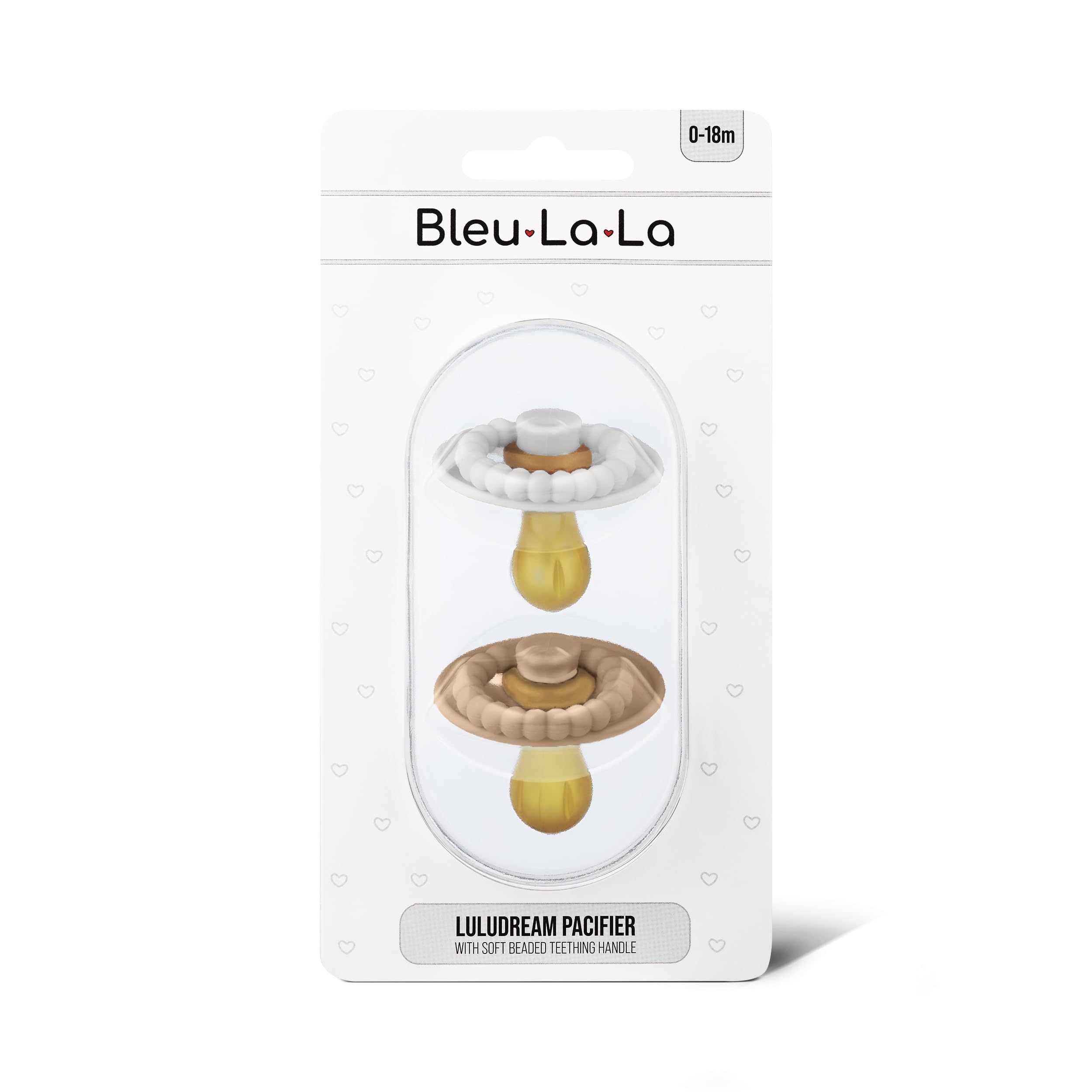 Luladream Pacifier - Natural Rubber Nipple - Soft Teething Handle - for Infants Baby's and Toddlers, 0-18 Months (Camel + Cream)