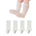 Zumou Toddler Knee High Socks Non Slip Anti Skid Baby Boy Girls Seamless Long Stockings (US, Age, 1 Year, 3 Years, 4 Pairs White)