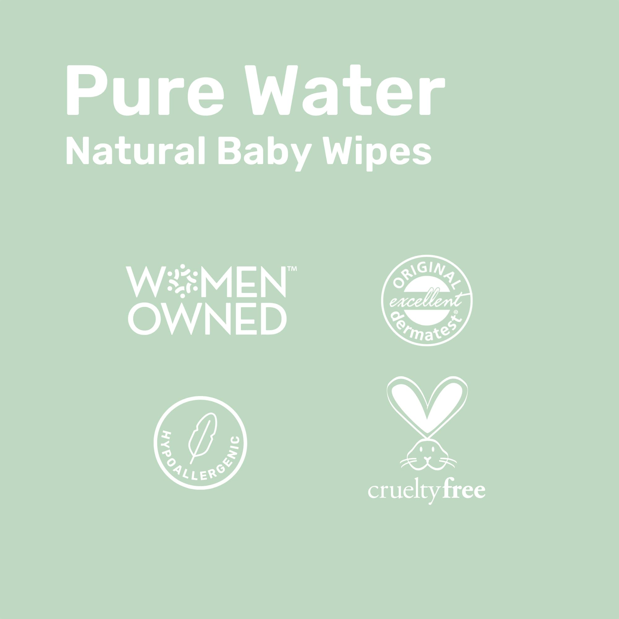Parasol Clean+Pure Natural Baby Wipes, 600 Count (10 Packs of 60)
