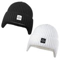 MaxNova Knit Ski Hat 3-8T Black/White 2 Pack