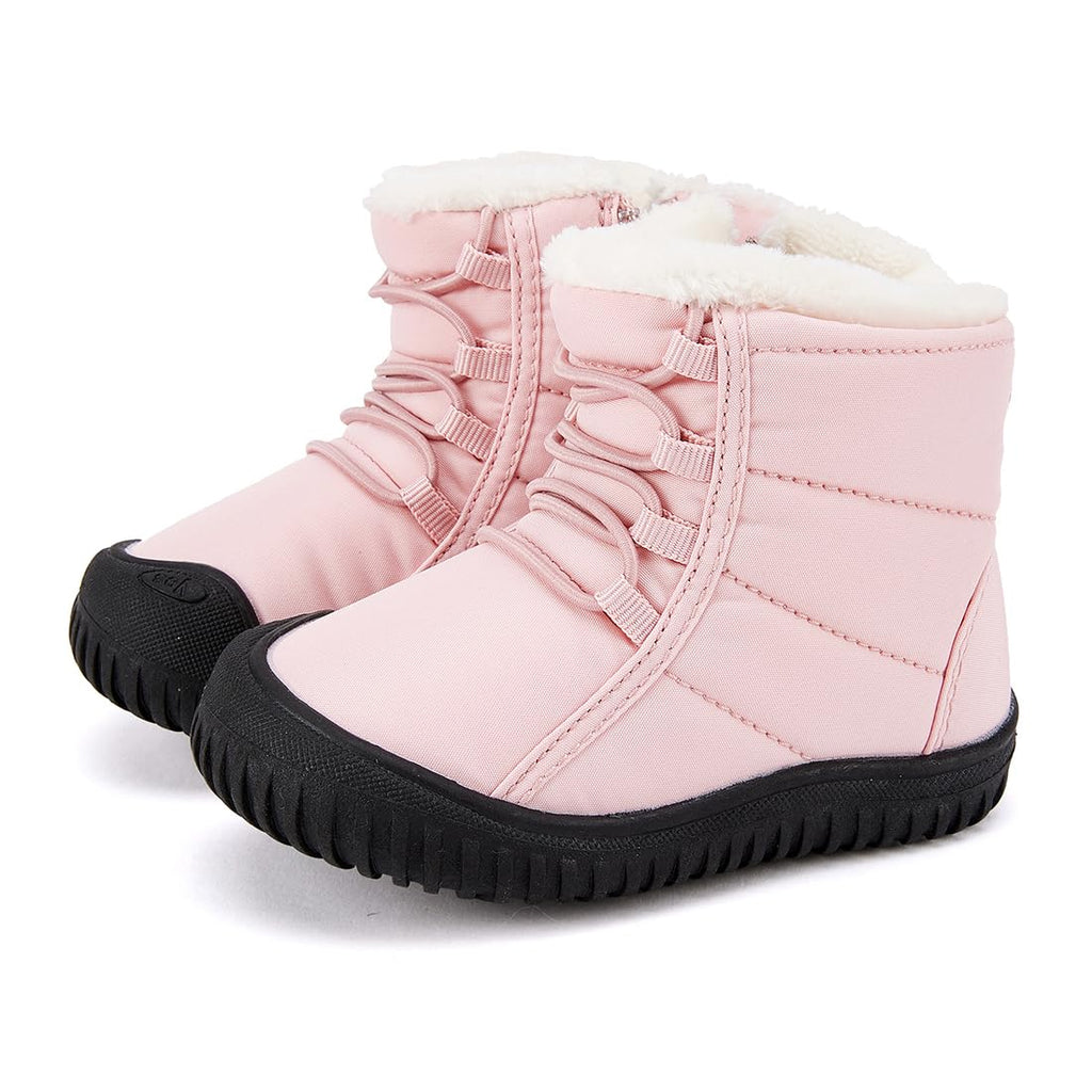 BMCiTYBM Toddler Baby Snow Boots Winter Shoes Boys Girls Cold Weather Baby Faux Fur Shoes Pink Size 9
