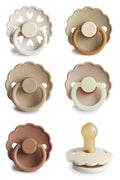 FRIGG Natural Rubber Baby Pacifier 6-Pack Cinnamon Charm | Made in Denmark | BPA-Free (0-6 Months)