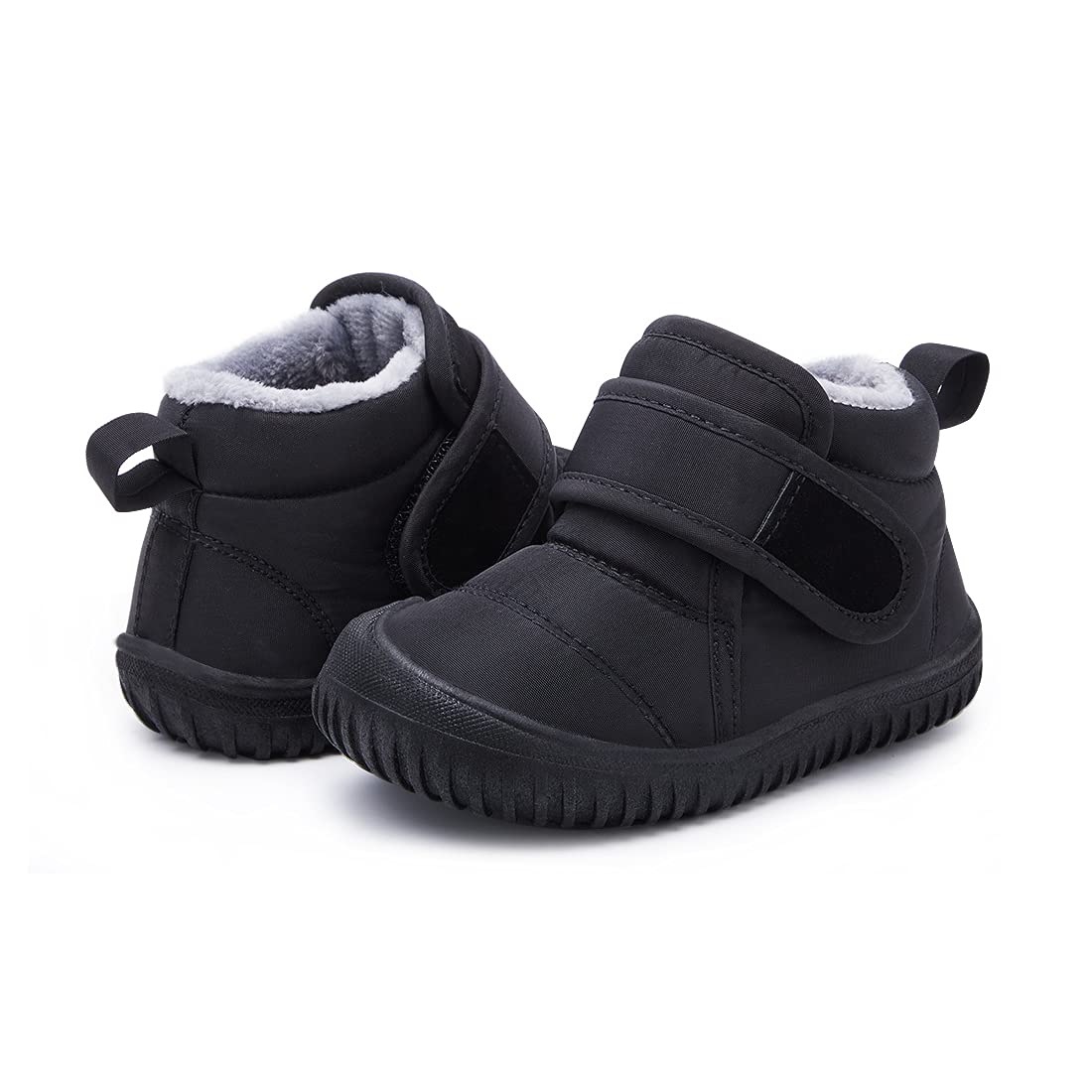 BMCiTYBM Baby Snow Boots Boys Girls Winter Infant Shoes Anti-Slip 6 9 12 18 24 Months Faux Fur Black Size 8 Toddler