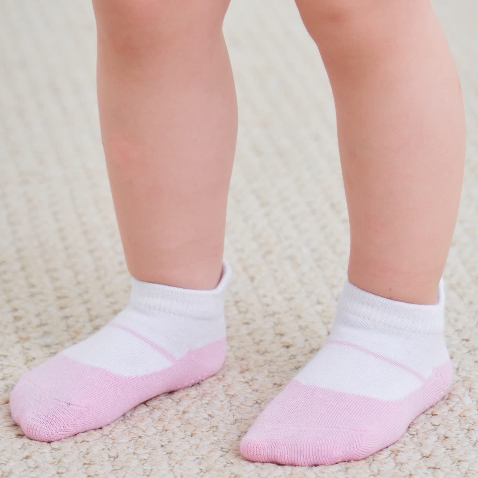 ZAPLES Baby Girls Non Slip Grip Ankle Socks with Anti Skid Soles for Infants Toddlers Kids, Mary Janes, 8-10 Years