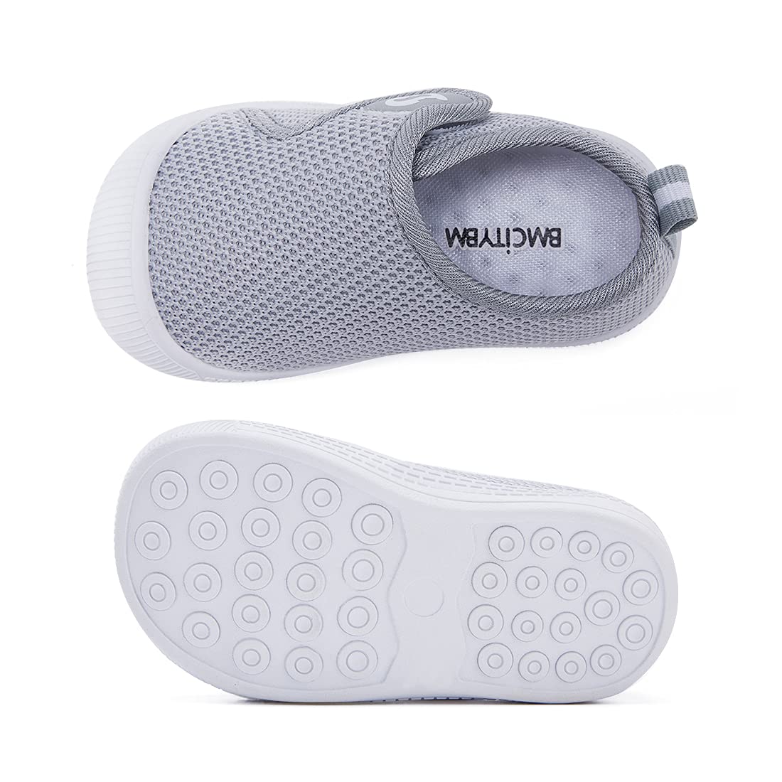 BMCiTYBM Baby Shoes Toddler Walking Sneakers Unisex Grey Size 18-24 Months