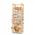 Stuffed Animal Storage, Wood Stuffed Animal Zoo Storage with Brake Wheels, Space Save Toy Organizer, Large Capacity Stuffed Animal Holder, Perfect for Nursery Playroom Kidroom Bedroom