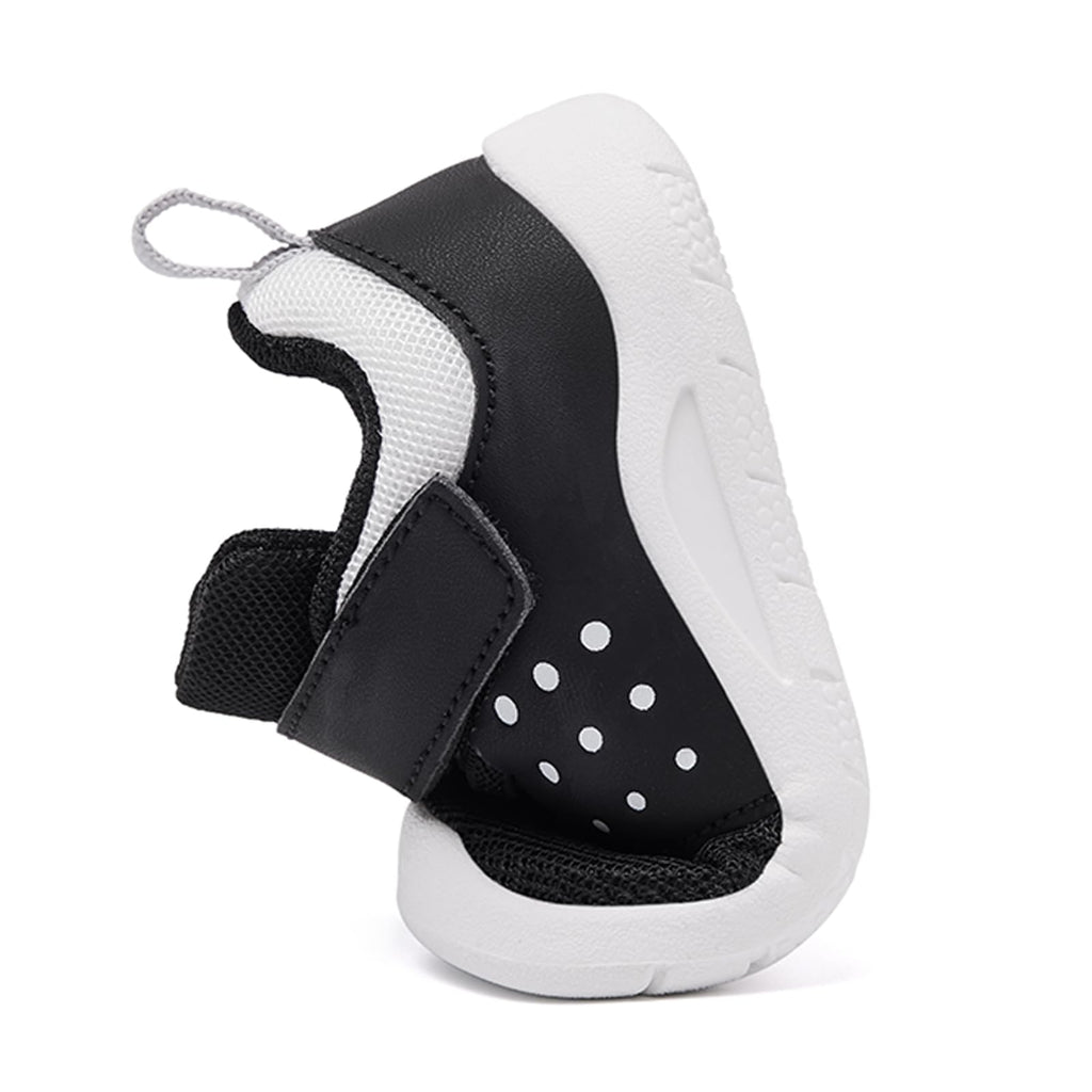 MORENDL Toddler Baby Shoes 0-4 Years Boy Girl Lightweight Breathable Non-Slip Sports Sneakers Running Walking Tennis Barefoot Shoes Black White Size 9