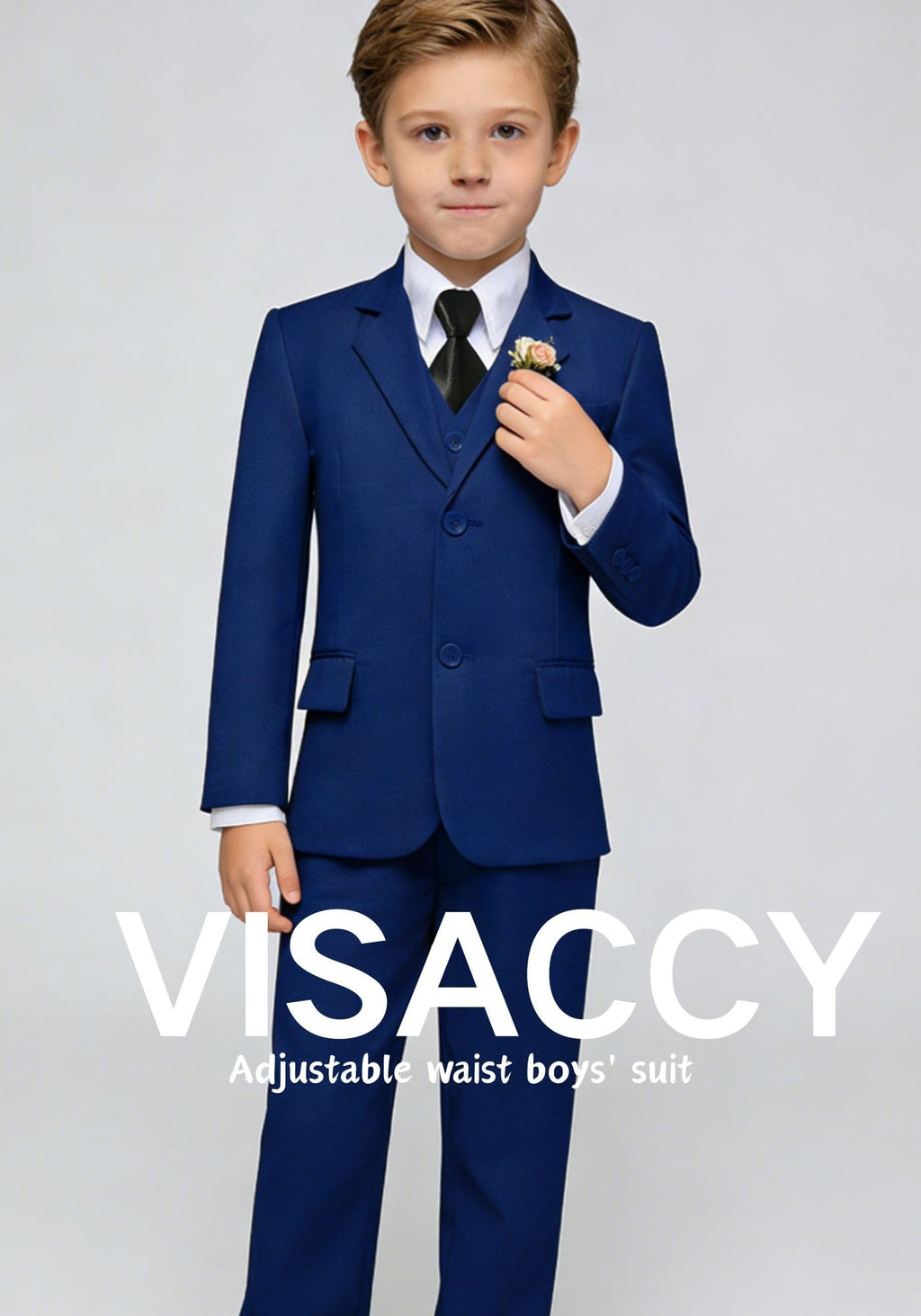 Boys Suit Ring Bearer Outfit Formal Tuxedo Suits for Boy Royal Blue Size 12