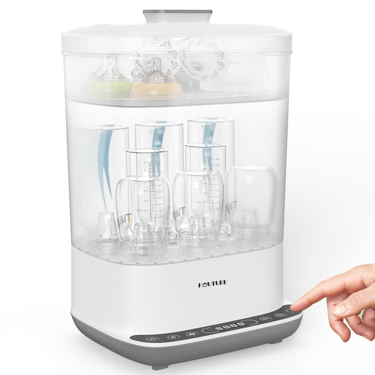 HAUTURE 6-in-1 Baby Bottle Sterilizer and Dryer, Large Capacity