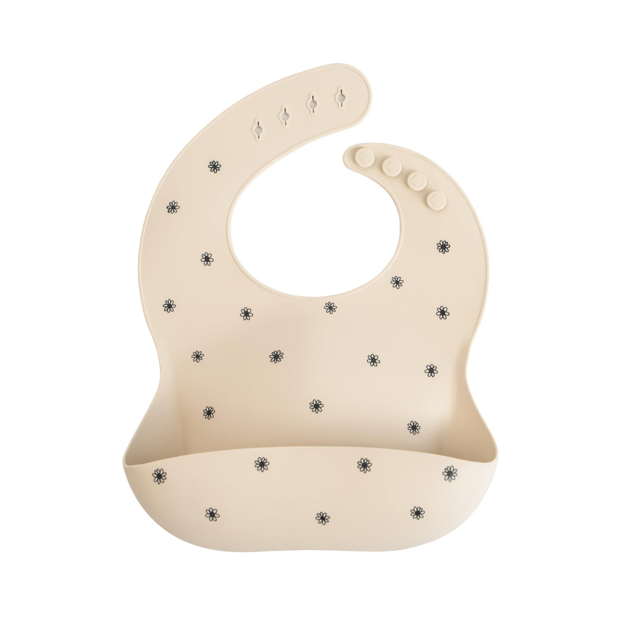 mushie Silicone Baby Bib | Adjustable Fit Waterproof Bibs (Rainbows)
