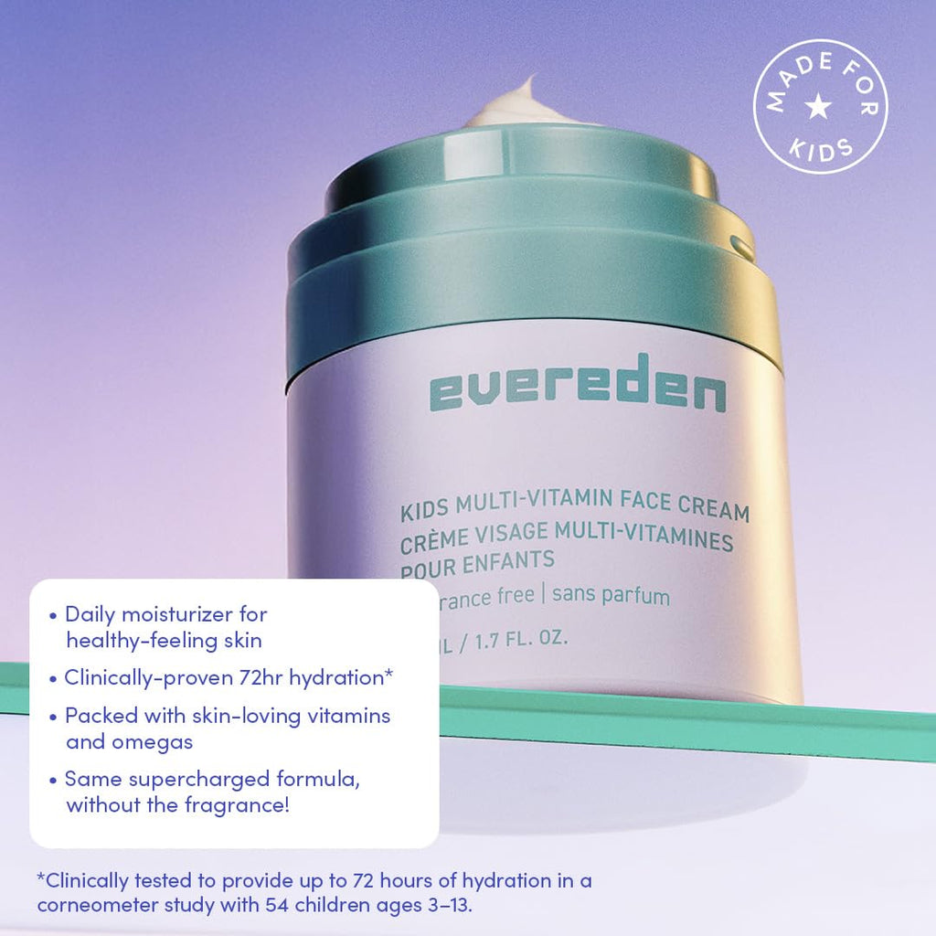 Evereden Kids Face Cream, Dermatologist-Tested, EWG Verified Fragrance-Free
