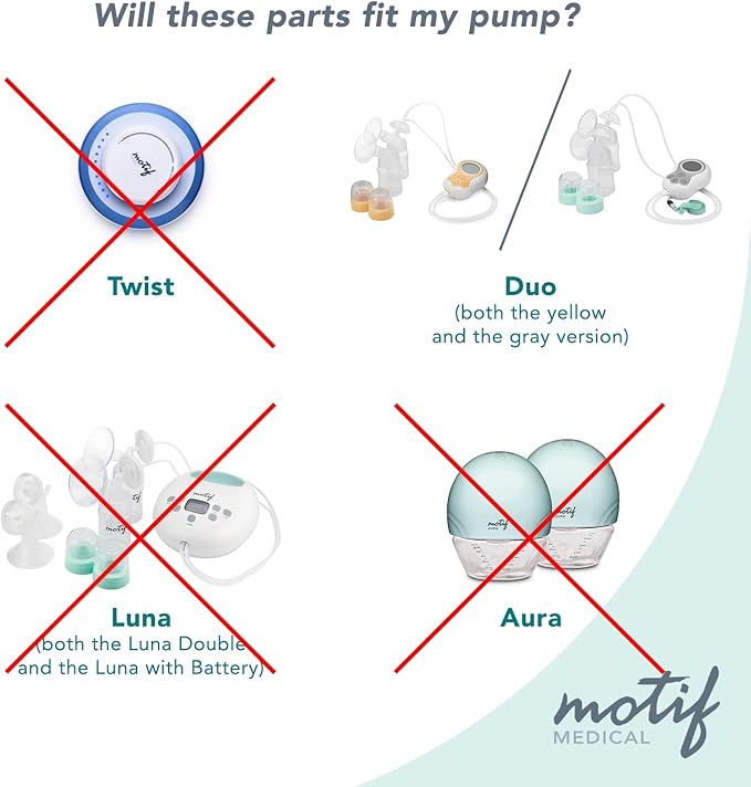 Motif Medical Duo Breast Pump Flange - Comfortable Flanges for Better Milk Flow & Pumping Ease - Ideal Breast Pump Flange Insert for Breastfeeding Moms (2 Shields, 19 mm)