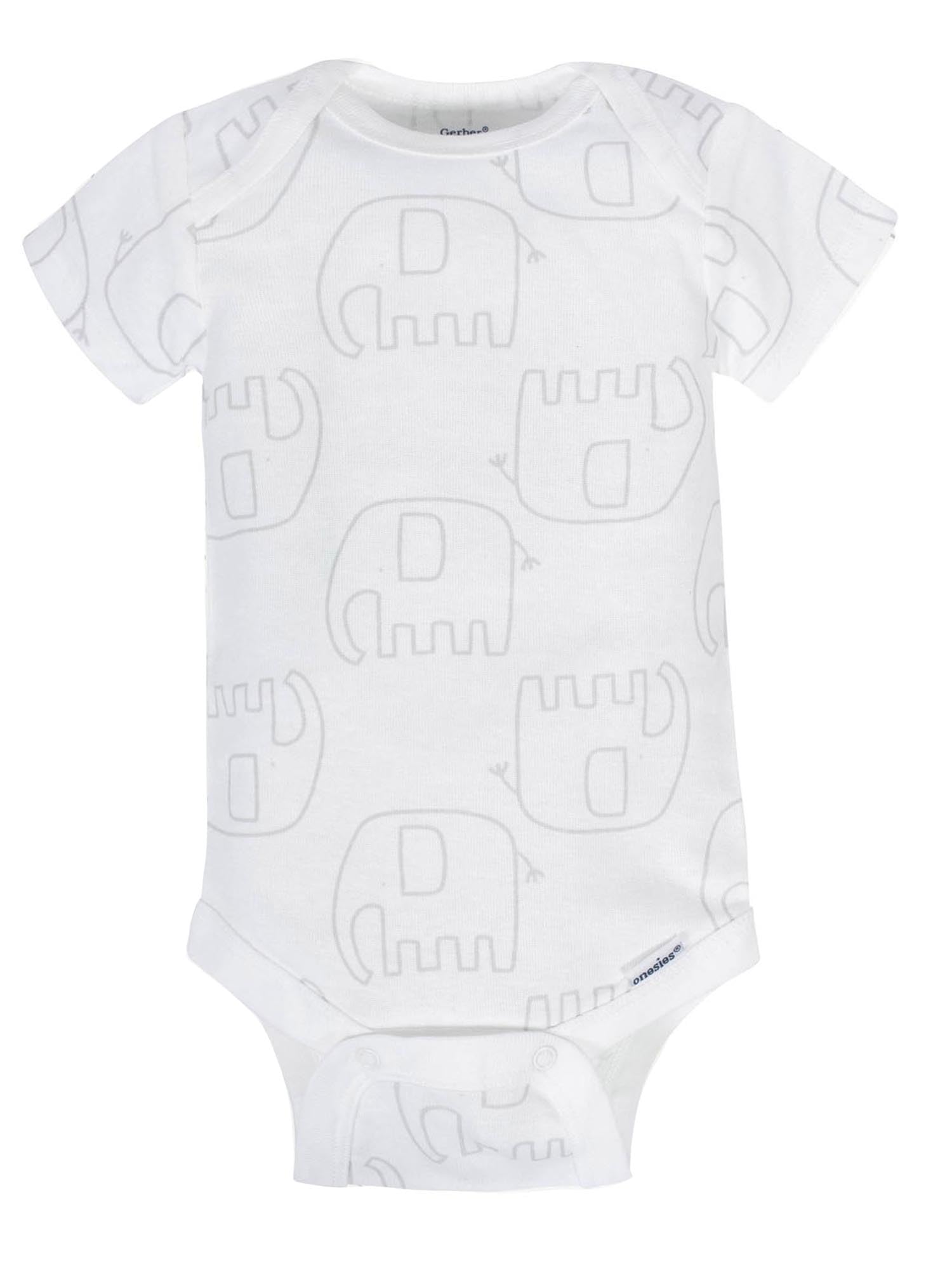 Gerber Baby 8-Pack Short Sleeve Onesies Bodysuits, Animals Green, Newborn