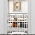 WAOWAO 29.13-33.82" Extra Wide Baby Gate Pressure Mounted 30" Tall White