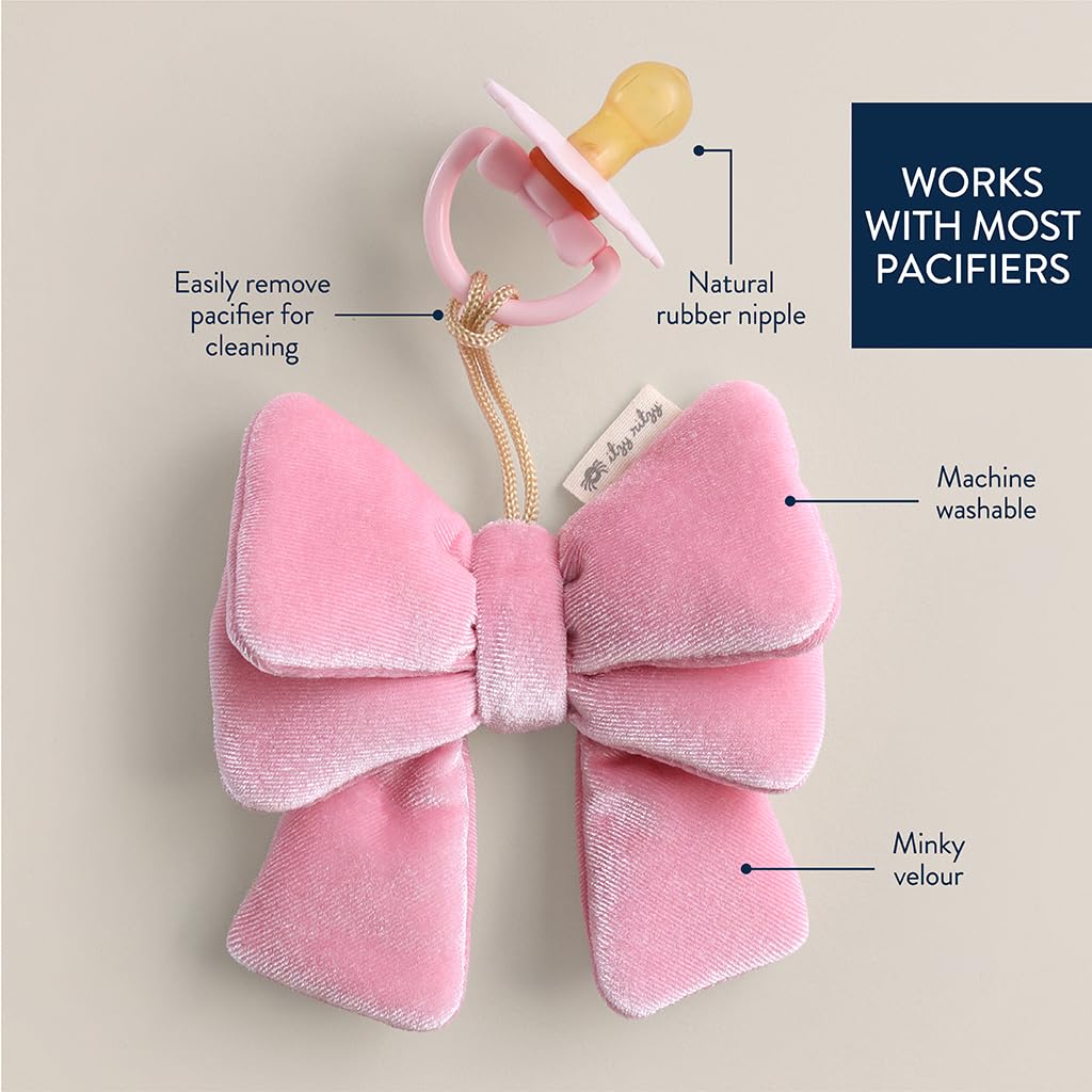 Itzy Ritzy Pacifier & Lovey Set - Natural Rubber Pacifier with Plush Bow