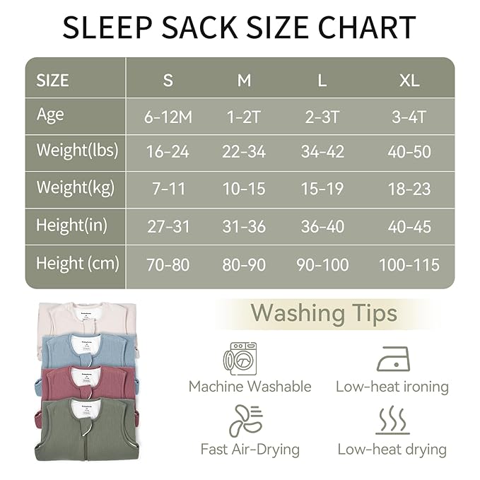 Rayon Made from Bamboo Toddler Sleep Sack with Feet 12-24 Months 1.0 Tog Breathable Sleep Sack 1t-2t Ultra Soft Baby Wearable Blanket with Legs Unisex Sleeping Bag with 2-Way Zipper