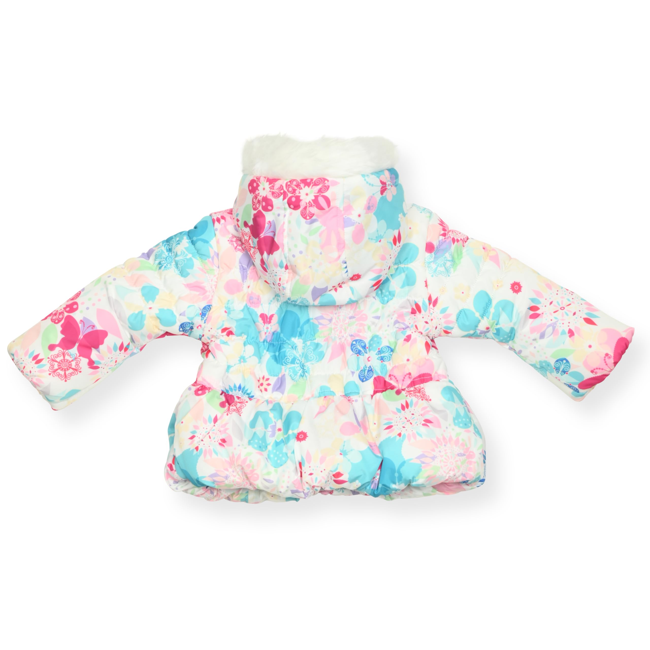 Arctic Quest Girls' Bib Snow Pants and Ski Jacket Water-Resistant Snowsuit For Kids Winter Hooded Jacket, Arctic White, 4