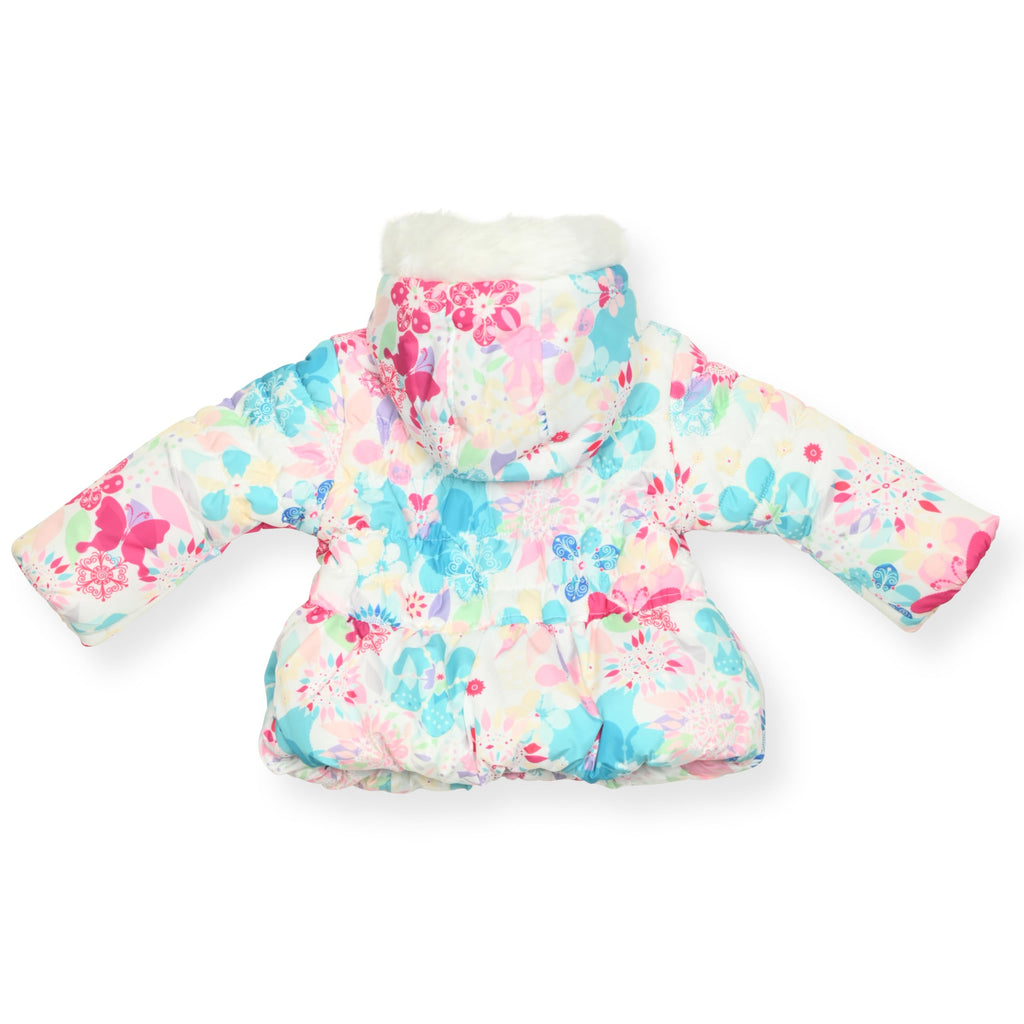 Arctic Quest Girls' Bib Snow Pants and Ski Jacket Water-Resistant Snowsuit For Kids Winter Hooded Jacket, Arctic White, 2T