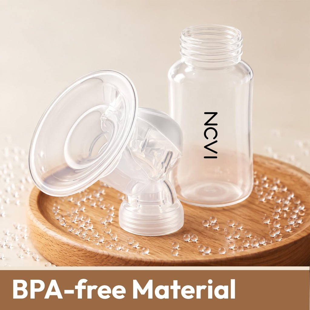 NCVI Manual Breast Pump, Silicone Soft 20mm Flange for Small Nipples, White