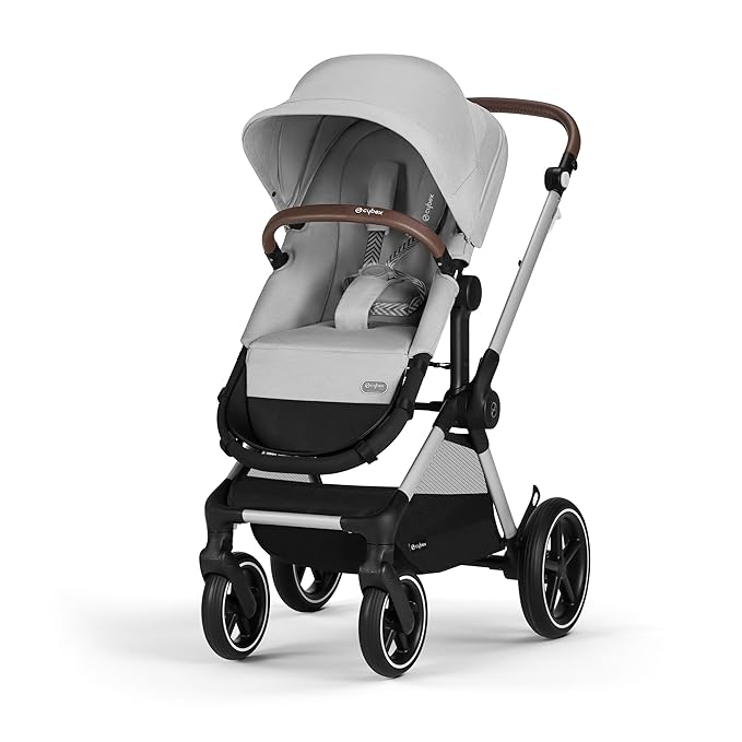Cybex EOS 2-in-1 Stroller - Bassinet Stroller Converts to Toddler Stroller with One-Hand Recline - Bassinet and Toddler Seat Included, Reversible & Travel System Ready, Lava Grey