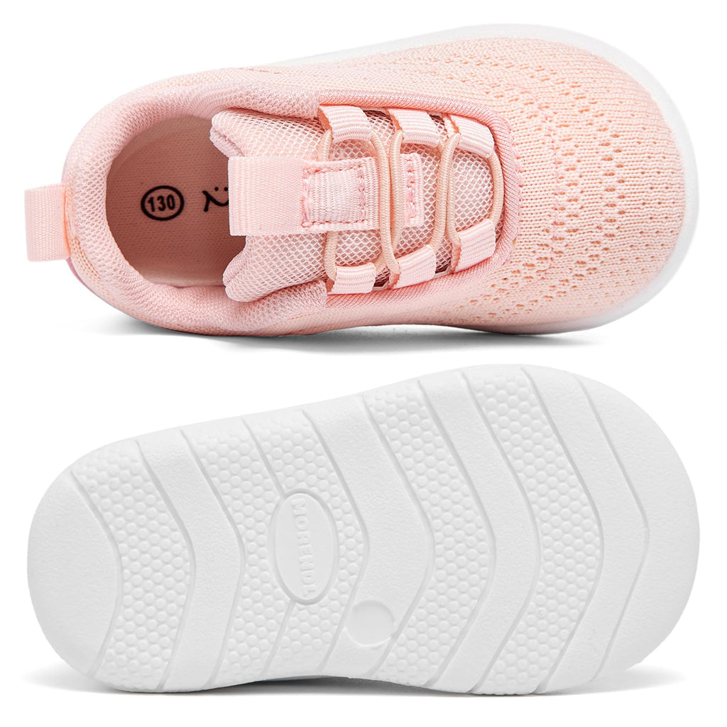 MORENDL Toddler Sneakers Non-Slip Breathable Boys & Girls Running Shoes Pink 18-24 Months Size 6.5