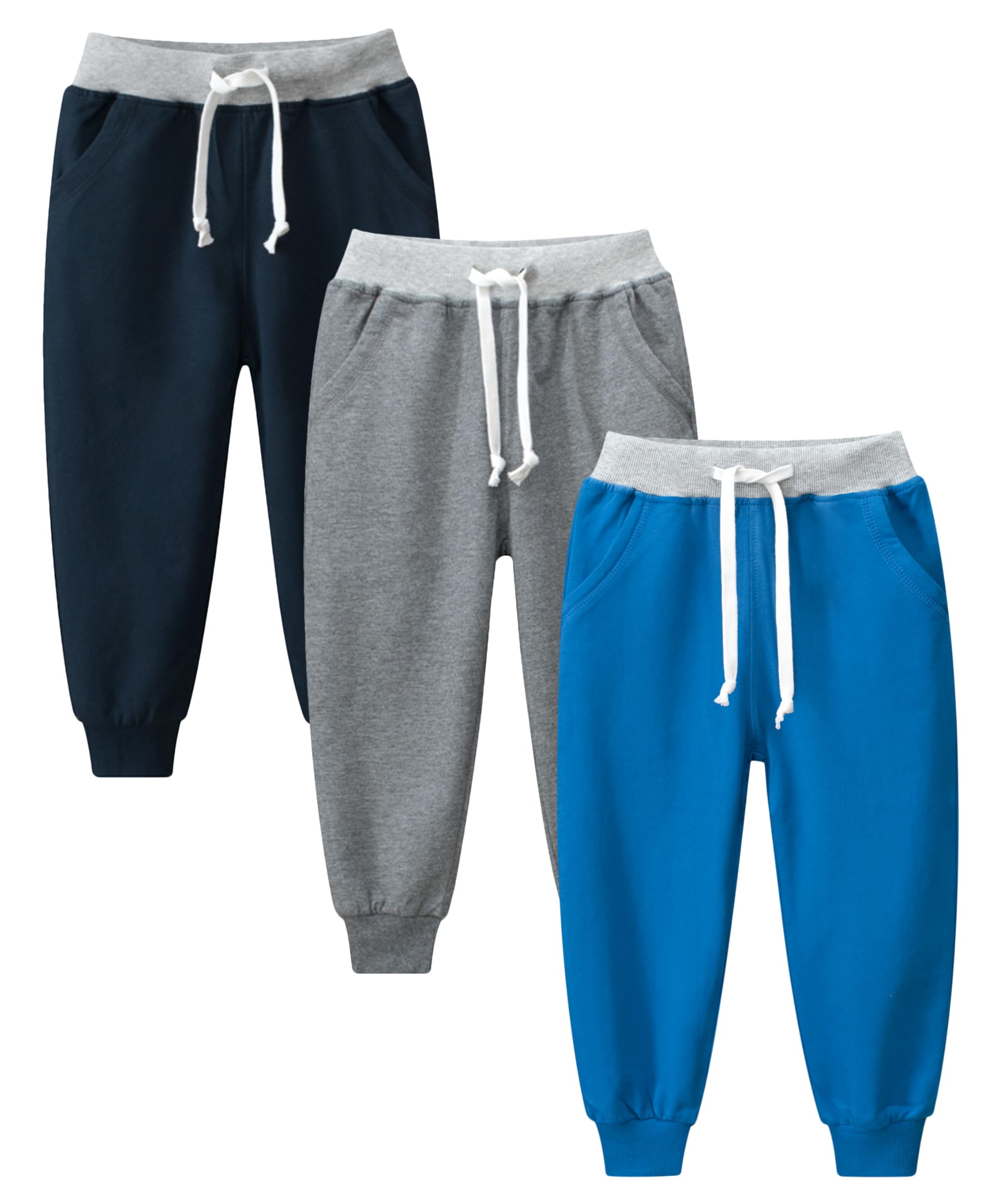 GFQLONG Toddler Boys Joggers Pants Cotton Kids Athletic Sweatpants 2-3T