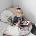 Kishome Large Floor Pillow Kids Round Floor Cushion Seating Pink