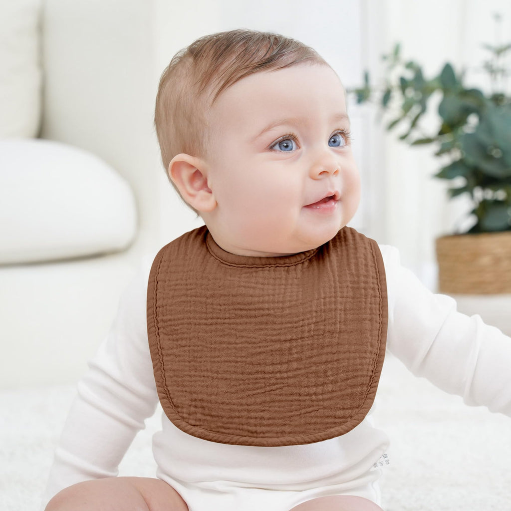 Bearmoss Baby Bibs for Drooling and Teething 100% Cotton Muslin Bibs